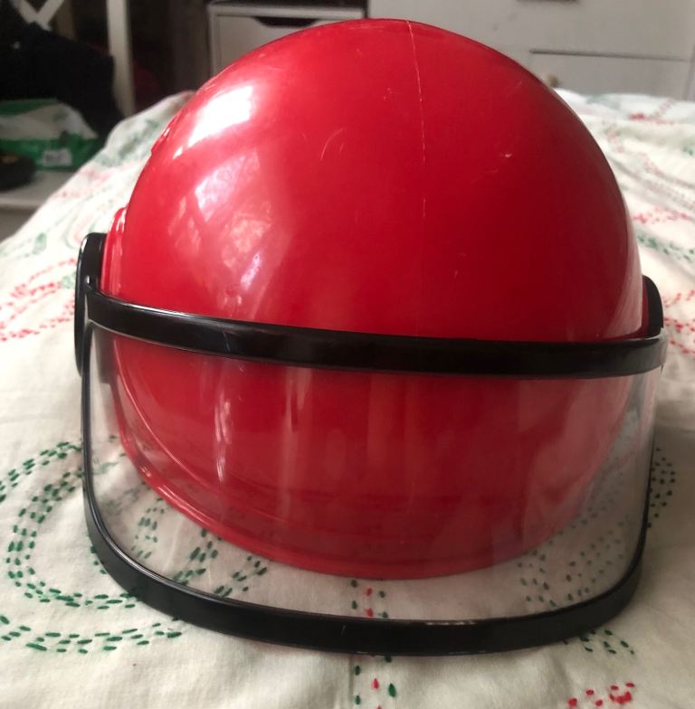 Kids Red Fireman's Helmet with Visor - Good Condition