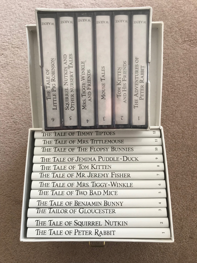 Beatrix Potter boxed sets of books 1-12 and 6 cassettes (23 stories) - Unused