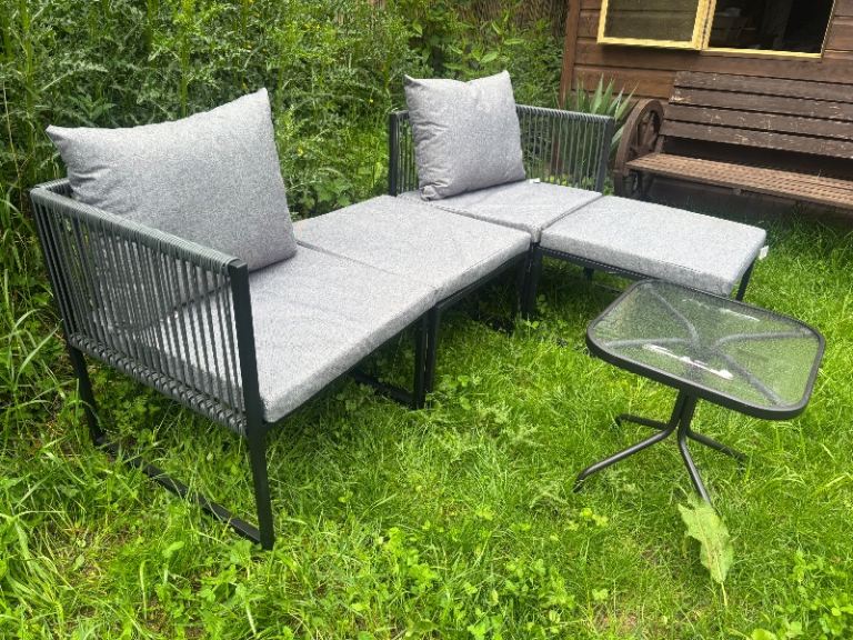 Metal rattan garden bistro furniture 