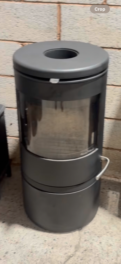 Modern Grey Wood Burning Stove - Good Condition