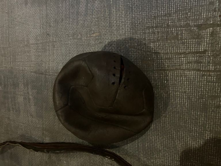 Vintage Leather Football – Deflated, Fair Condition