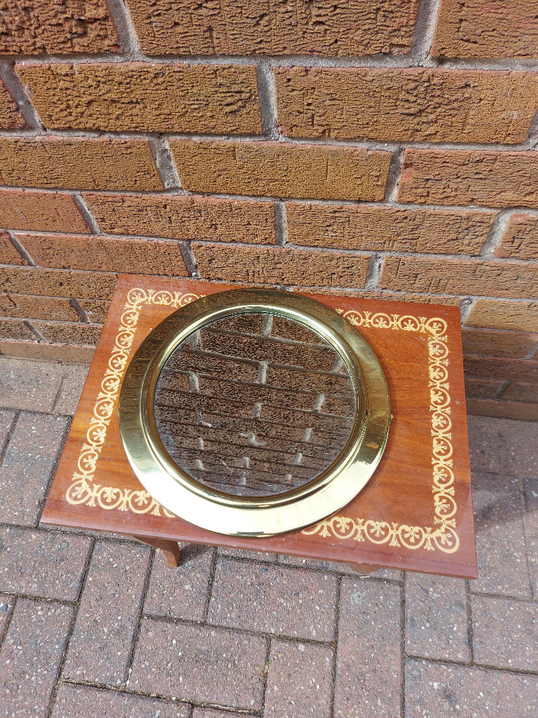 Antique brass framed mirror 