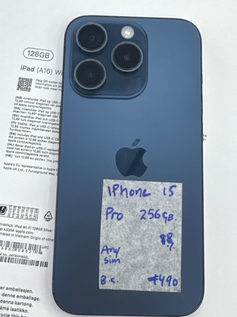 Apple iPhone 15 pro 256 gb deep blue 88% BH unlock available 