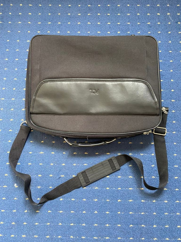 Laptop Bag with Shoulder Strap Black Fabric 