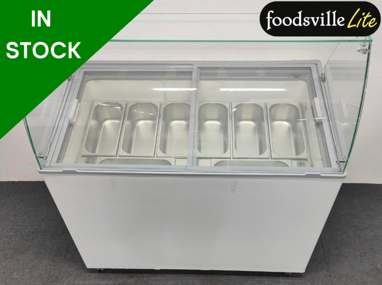 NEW Foodsville Lite 8-Scoop Hard Ice Cream Display, With Pans - PAY OVER 6 MONTHS OR 15% OFF!