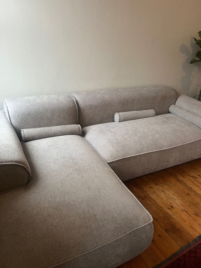 Wayfair 4 Seater Left Corner Sectional Sofa Grey