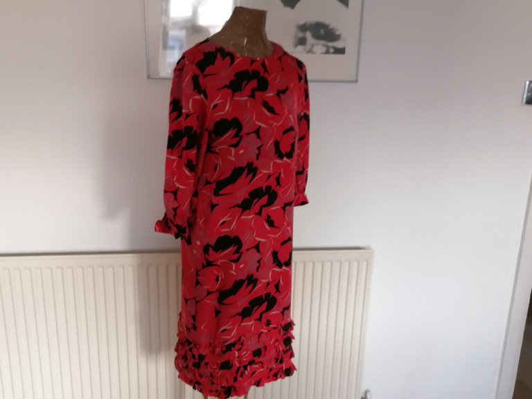 Rare Vintage Designer ARGENTI Pure Silk Dress. Hong Kong. Ex Cond. Size : S 