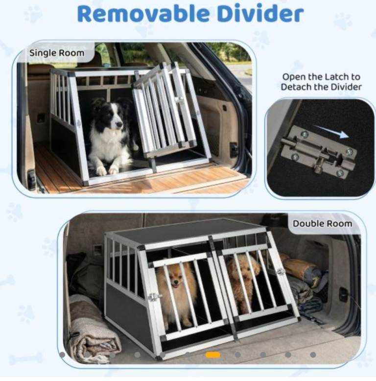 Dog crate for car lockable aluminum