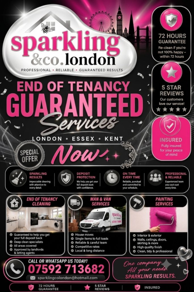 🏡Professional end of tenancy cleaning London Essex Kent special offer now on 
