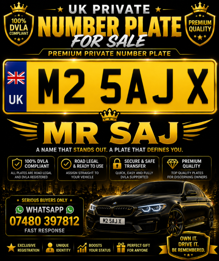 PRIVATE NUMBER PLATE SAJ 