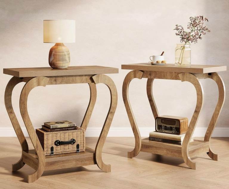 Brand new 2x same matching stylish spacesaving bedside side end tables units £50 for both!