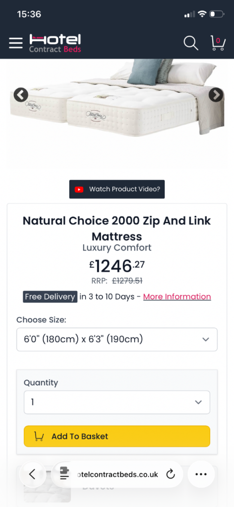 Natural zip and link mattress - super king*
