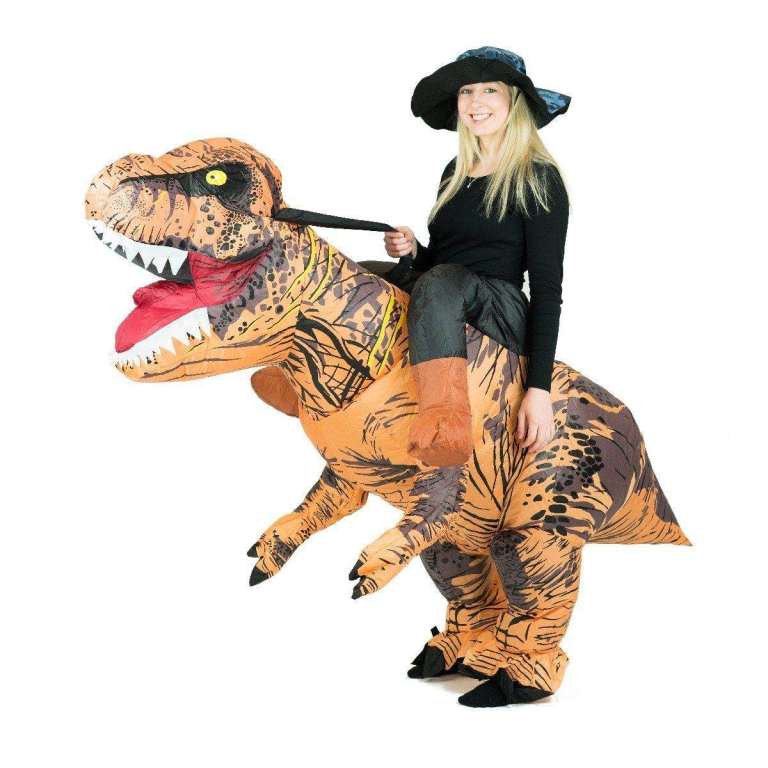 Inflatable Dinosaur Costumes T-REX Ride including electric inflator