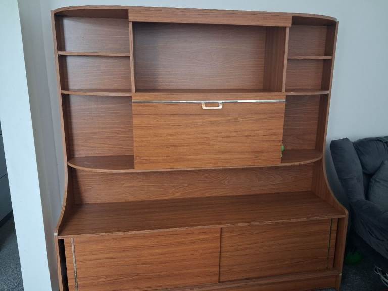 Modern Wall-Mounted Storage Unit / Floating Cabinet – Walnut Finish