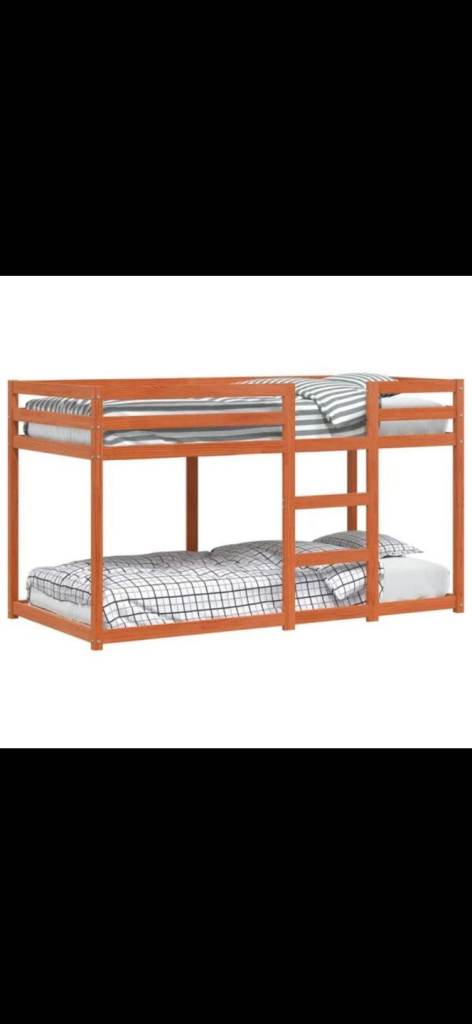 vidaXL Bunk Bed without Mattress Wax Brown 90x190 cm Single Solid Wood Pine