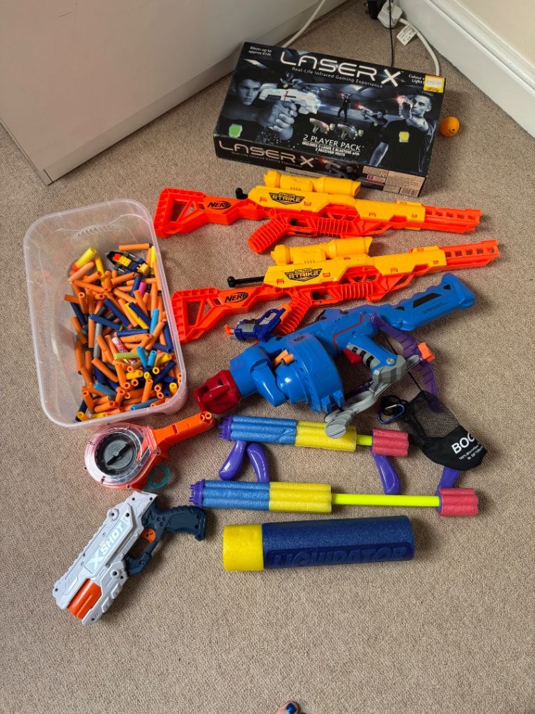 Nerf and laser toys 