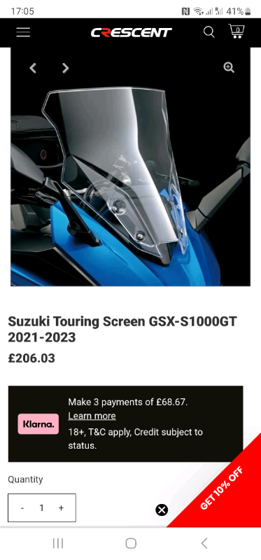 SUZUKI GSX-S1000 GT TOURING SCREEN 