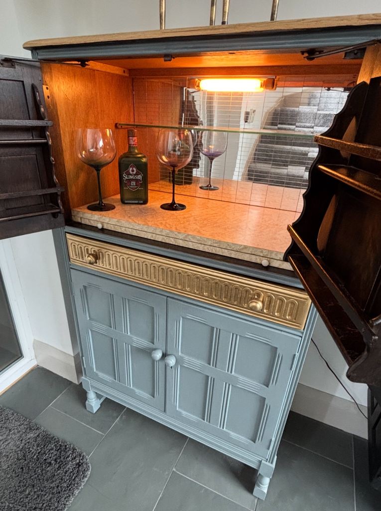 Vintage Ercol cocktail / drinks cabinet 