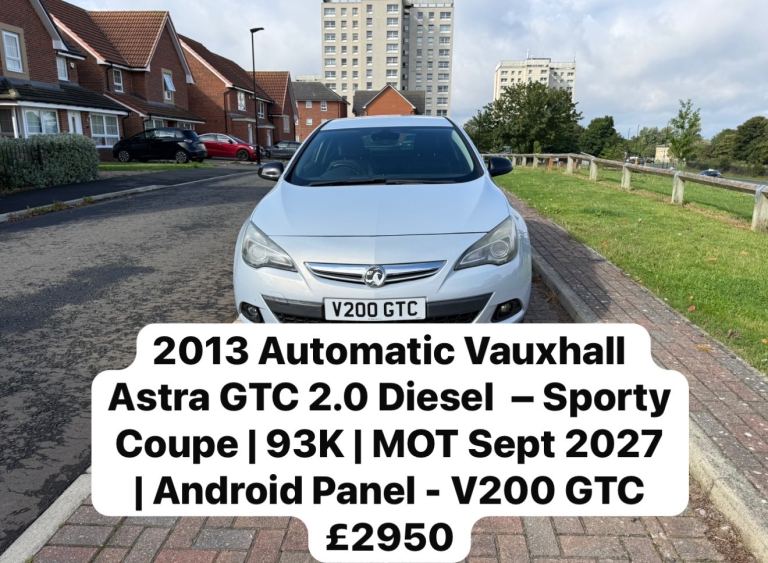 2013 Automatic Vauxhall Astra GTC 2.0 Diesel  – Sporty Coupe | 93K | MOT Sept 2026 | Android Panel 