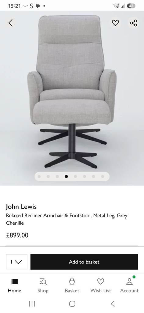 John Lewis Reclining chair 