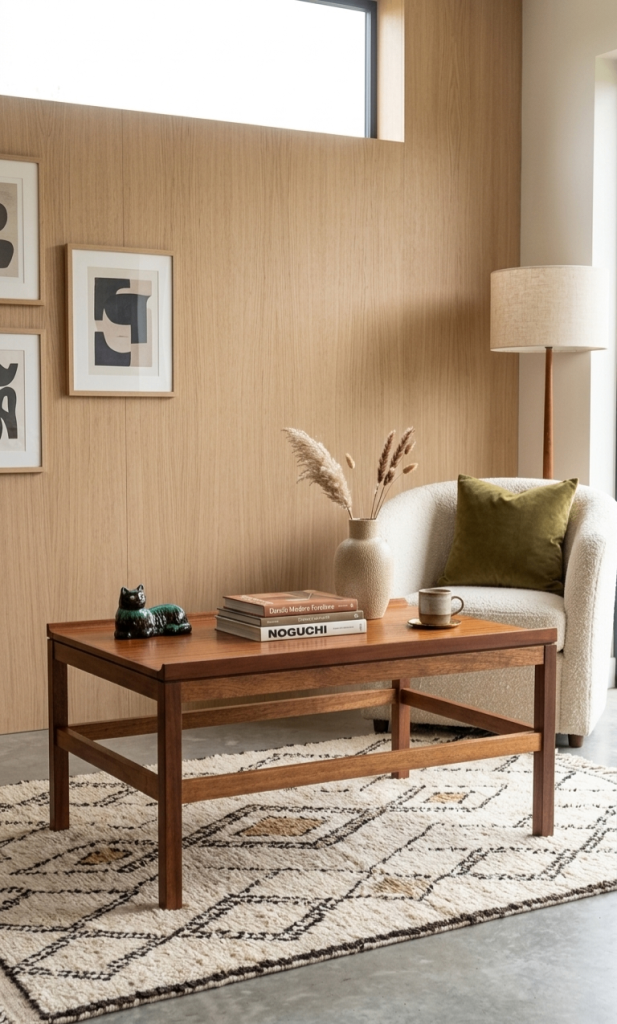 ​Vintage MCM Teak Coffee Table - Remploy Style - Stunning Grain | Gallery Edges