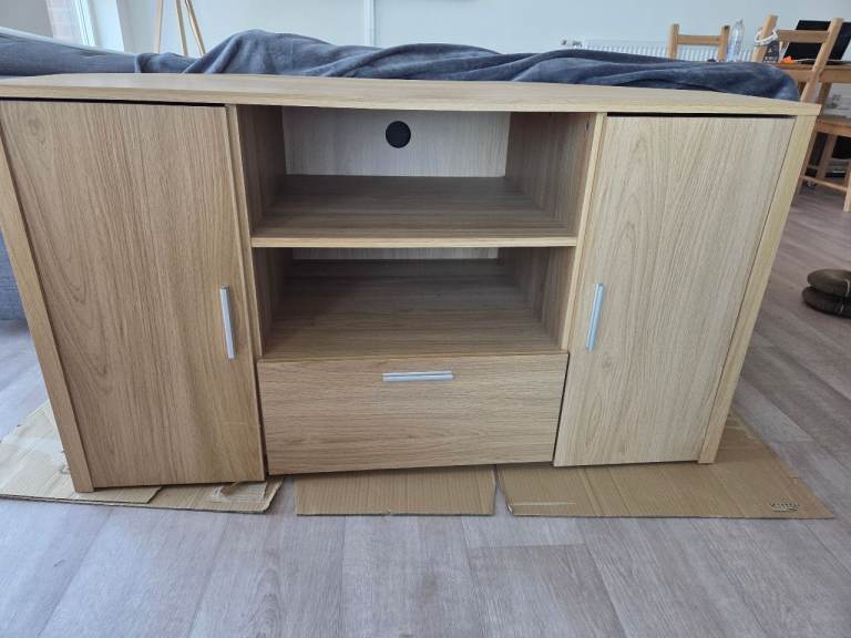 TV Stand Cabinet Storage Unit with Cupboards and Shelves