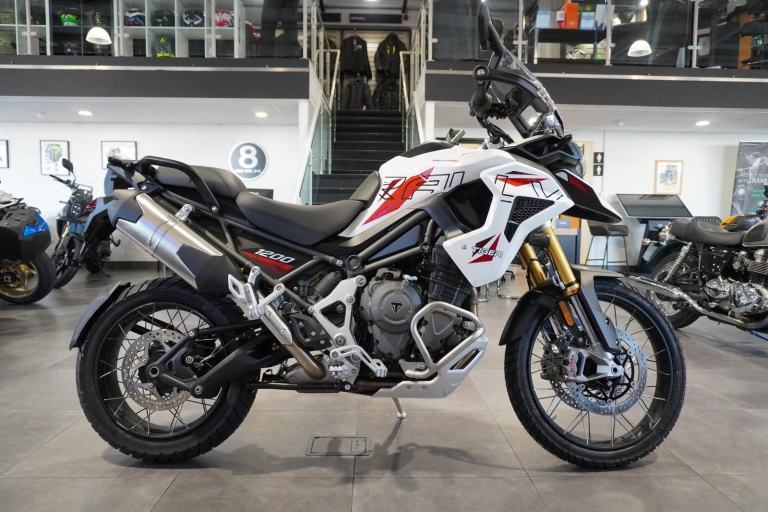 Triumph Tiger 1200 Desert Edition, 2026, Crystal White. IN STOCK NOW ONLY £1799