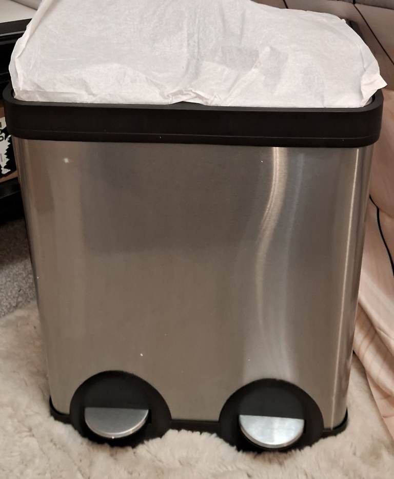 Kitchen bin chrome twin 15L + 15L new