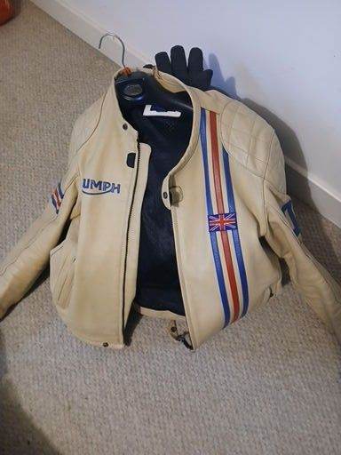 Triumph Mens Leather Motorcycle Jacket