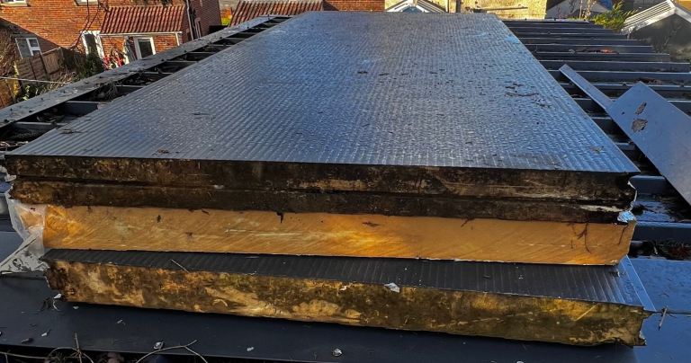 2 of Insulated PIR steel clad panels 1150x2500x100 Anthracite grey