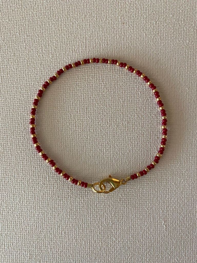 Minimalist beaded bracelets with gold accents - beaded jewellery 