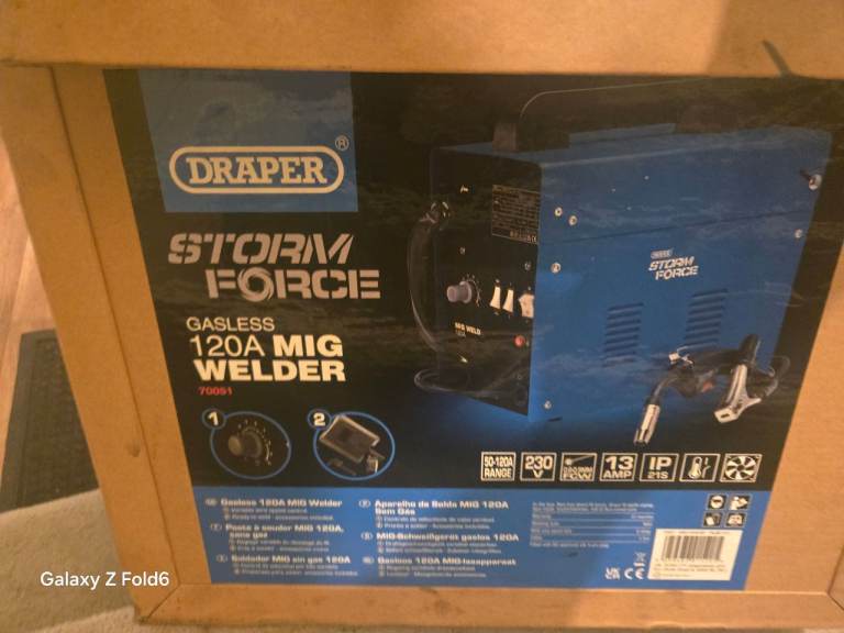 Draper Storm Force 120A Gasless MIG Welder - Brand New in Box