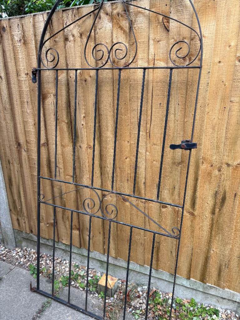 Black Ornate Metal Garden Gate 