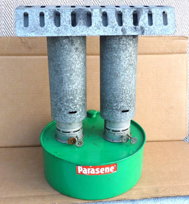 Parasene twin burner greenhouse heater, uses paraffin, collect Abingdon near Oxford