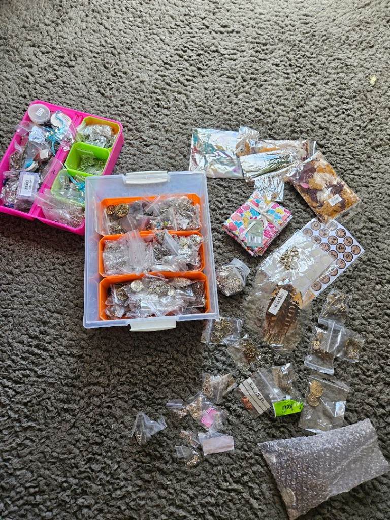 Large Craft Lot: Beads, Charms & Jewellery Making Supplies