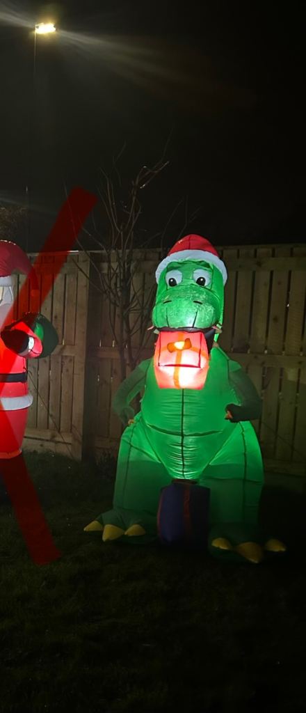 Christmas Inflatable Light Up Dinosaur 