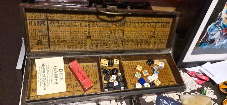 Collectible old vintage Chinese game and dice