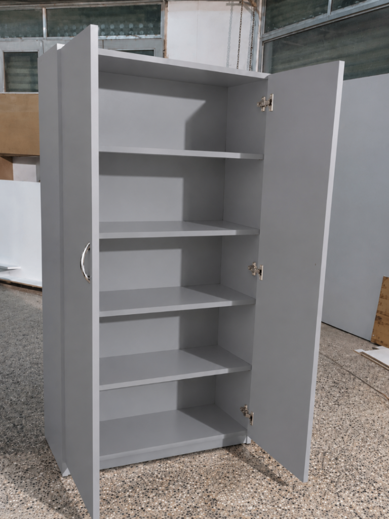 Grey Wooden Storage Cabinet with Shelves – New Condition Free Home delivery All Over UK 