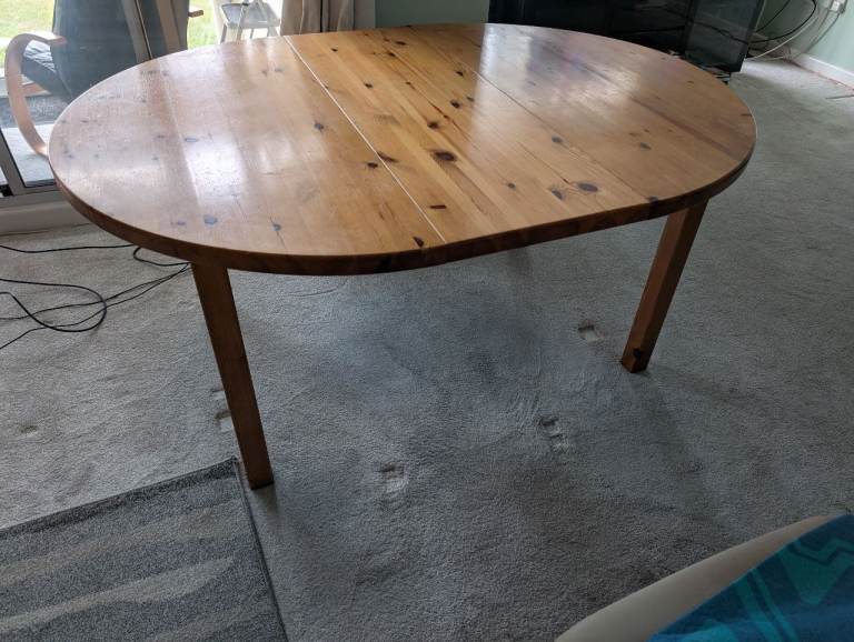 Extending Pine Dining table + 3 chairs