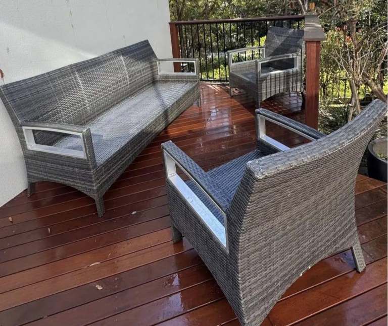 Outdoor Wicker Patio Furniture Set 3 Pieces 