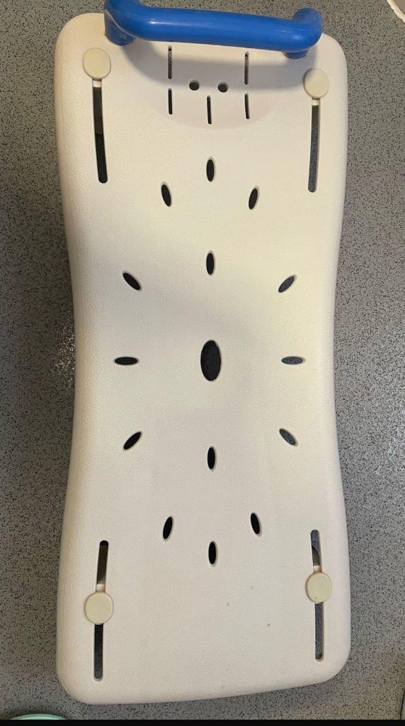 Shower/bath chair with adjustable height for mobility/disability aid