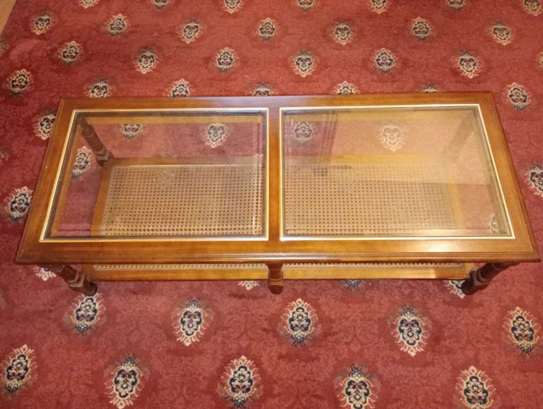 Rosewood coffee table with glass panes