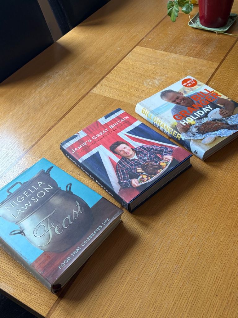 3 x Hardback Cookbooks and 4 x Dan Brown novels 