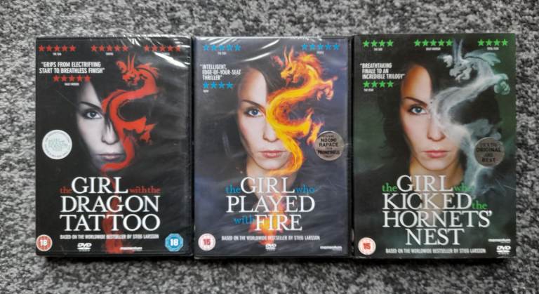 The Girl Trilogy Dragon Tattoo / Played With Fire / Hornets Nest DVD 3 Films New