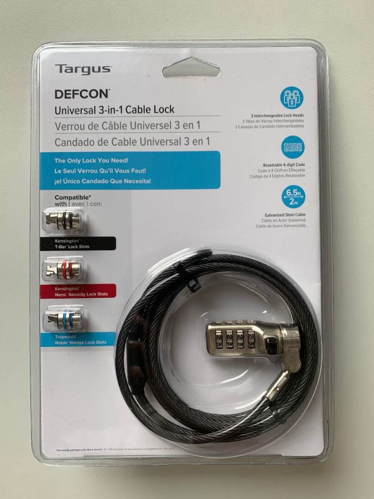 Targus Universal Laptop Cable Lock – Anti-Theft Security Kit