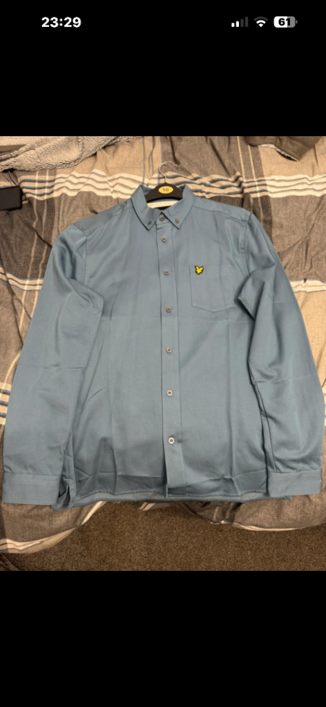 Lyle & Scott Men's Long-Sleeved Shirt – Blue, As Good As New