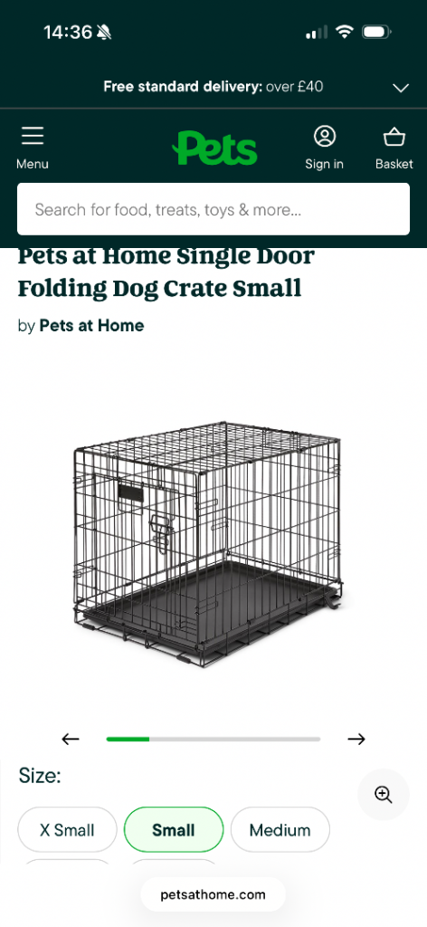 Dog crate medium size 