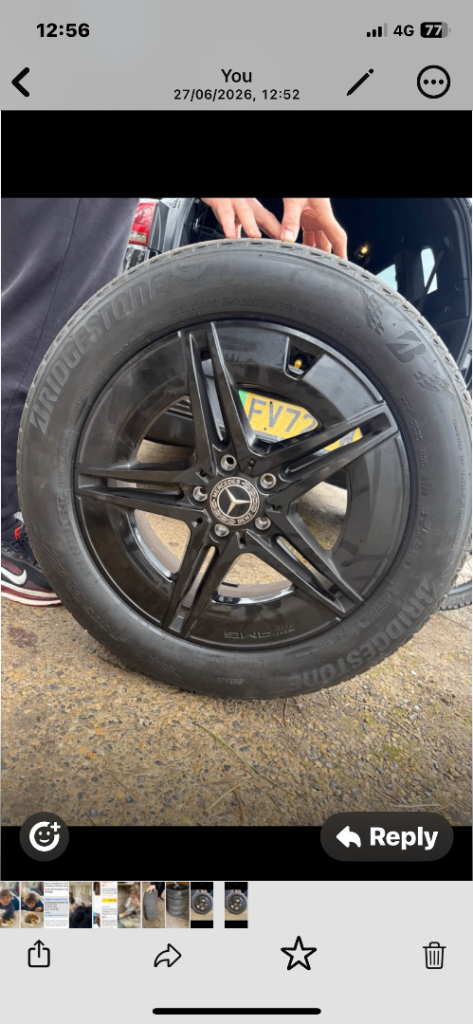 Mercedes Benz alloy wheels an 4 18 inc tyres 
