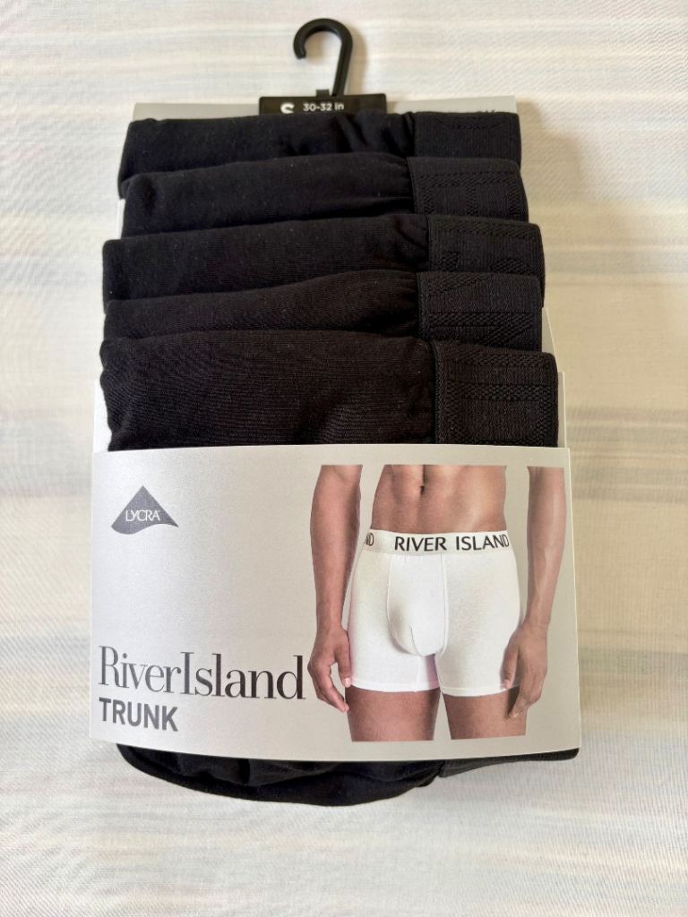 Brand New River Island Men’s Black Trunks - Size Small