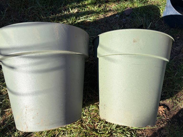 Pair of moss Green Plastic Garden Planters – Good Condition
